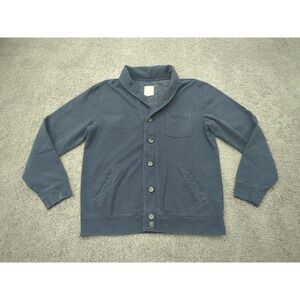 Life After Denim Cardigan Mens L Blue Button Up‎ Sweater Long Sleeve Pockets